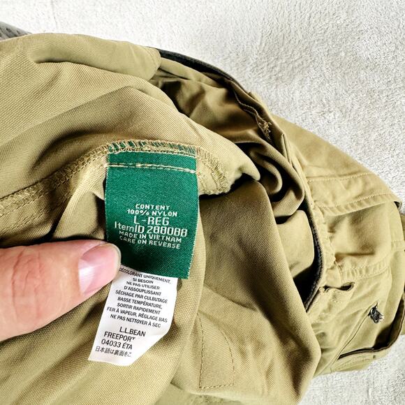 LL Bean Pants Men Large 36x26 Tan Water Resistant Cresta Zip Off‎ Outdoor Hiking - Picture 5 of 13
